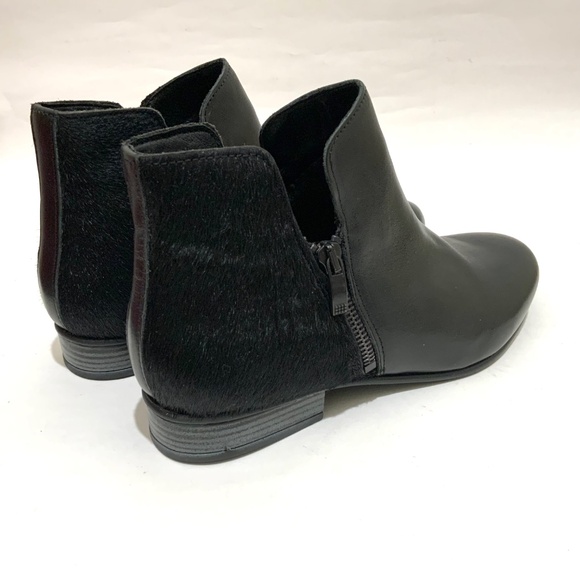 ERIC MICHEAL ISABELLA black booties leather block heel almond toe ankle boots 38 - Picture 5 of 11